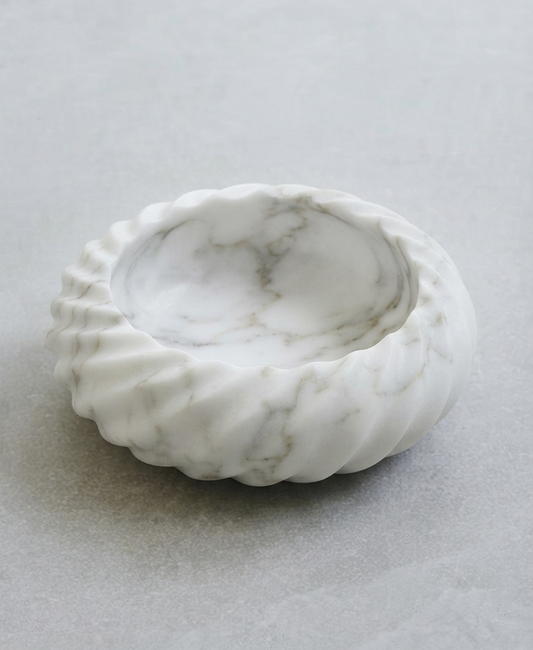 White Drift Marble Bowl