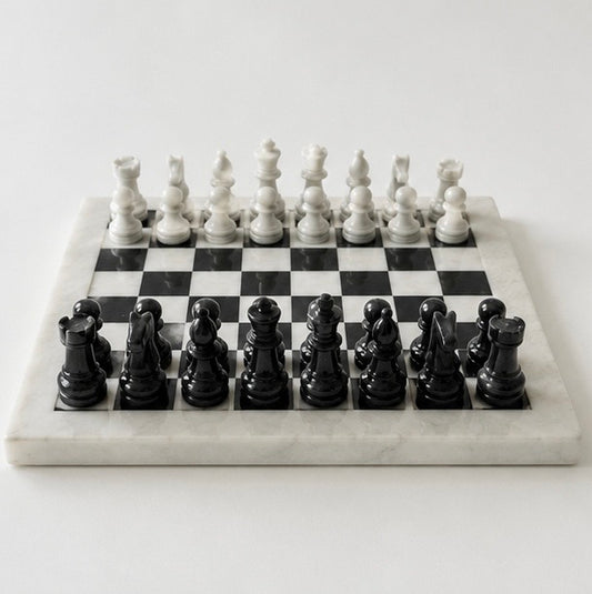 Black & White Marble Chess Set