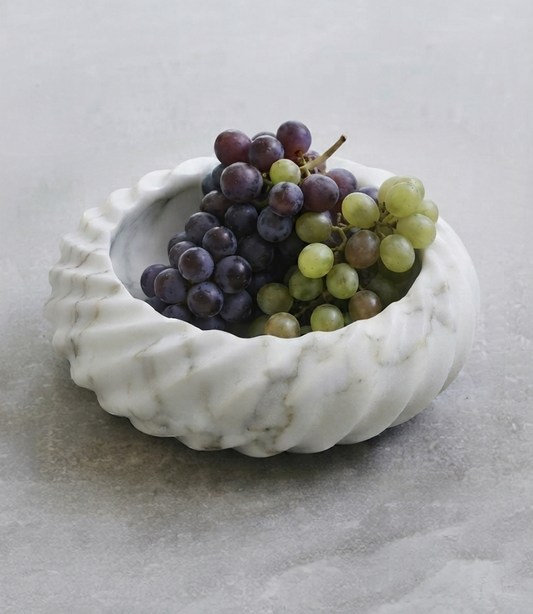 White Drift Marble Bowl