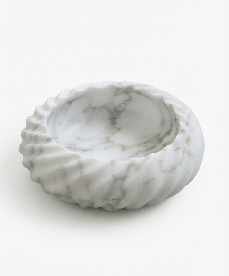White Drift Marble Bowl